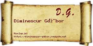 Diminescur Gábor névjegykártya